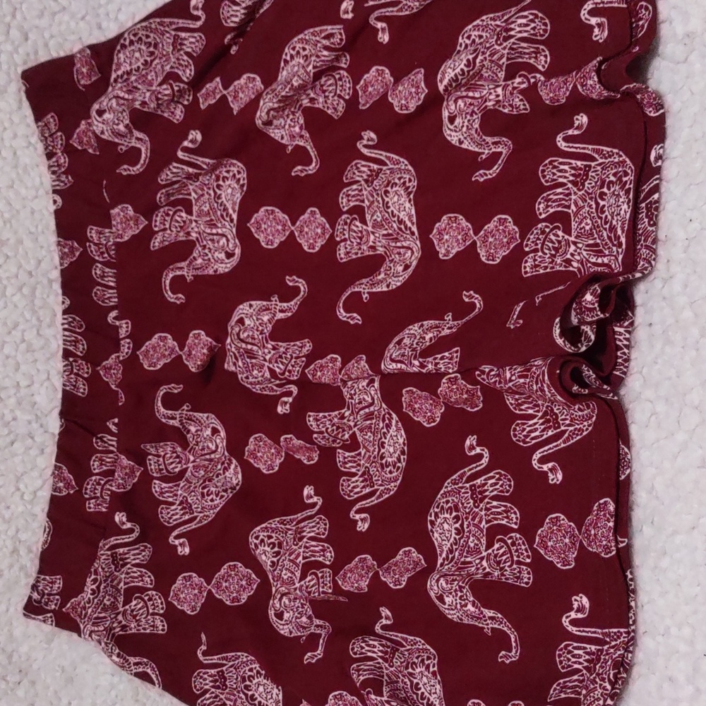 L.A Hearts Women Skirt Elephant Print Size M Burgundy